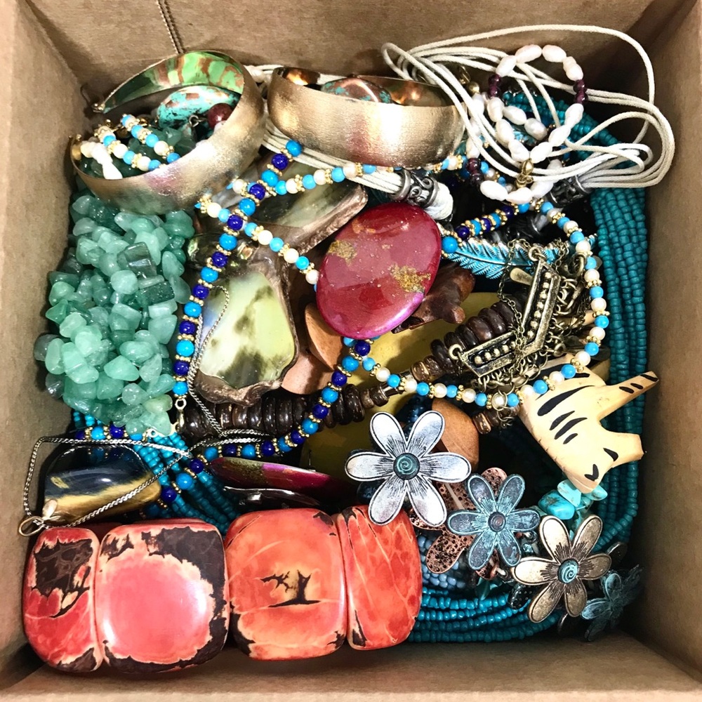 2 lbs Mystery Jewelry Mixed Box Boho Assorted Lot